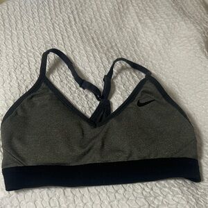 Nike Women's Gray and Black Sports Bra